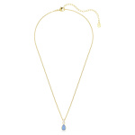 Chroma pendant Pear cut, Blue, 18K gold finish